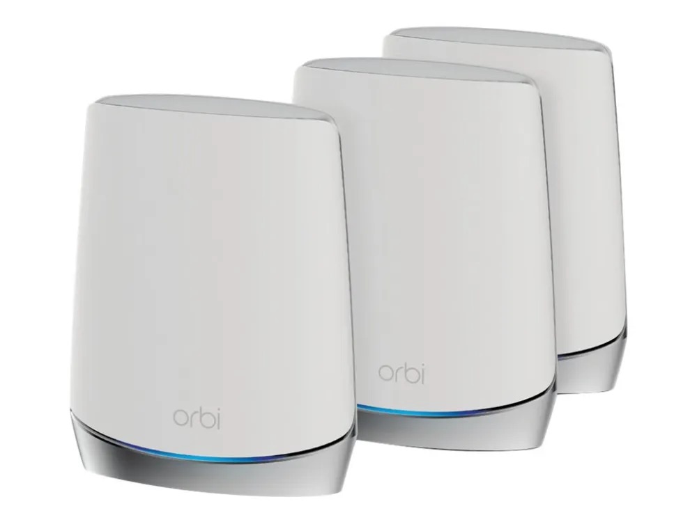 NETGEAR Orbi RBK753 - - Wi-Fi-system - (router, 2 extendere) - op til 5651 sq.ft - mesh - 1GbE - Wi-Fi 6 - Tri-Band