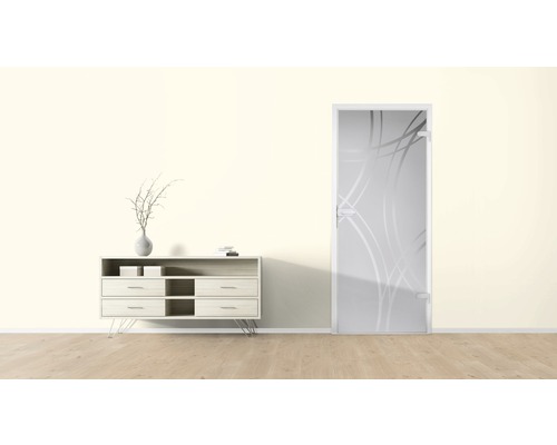 Pertura glazen deur Runa Tangente 83,4 x 197,2 x 0,8 cm DIN rechts voor Studio fitting
