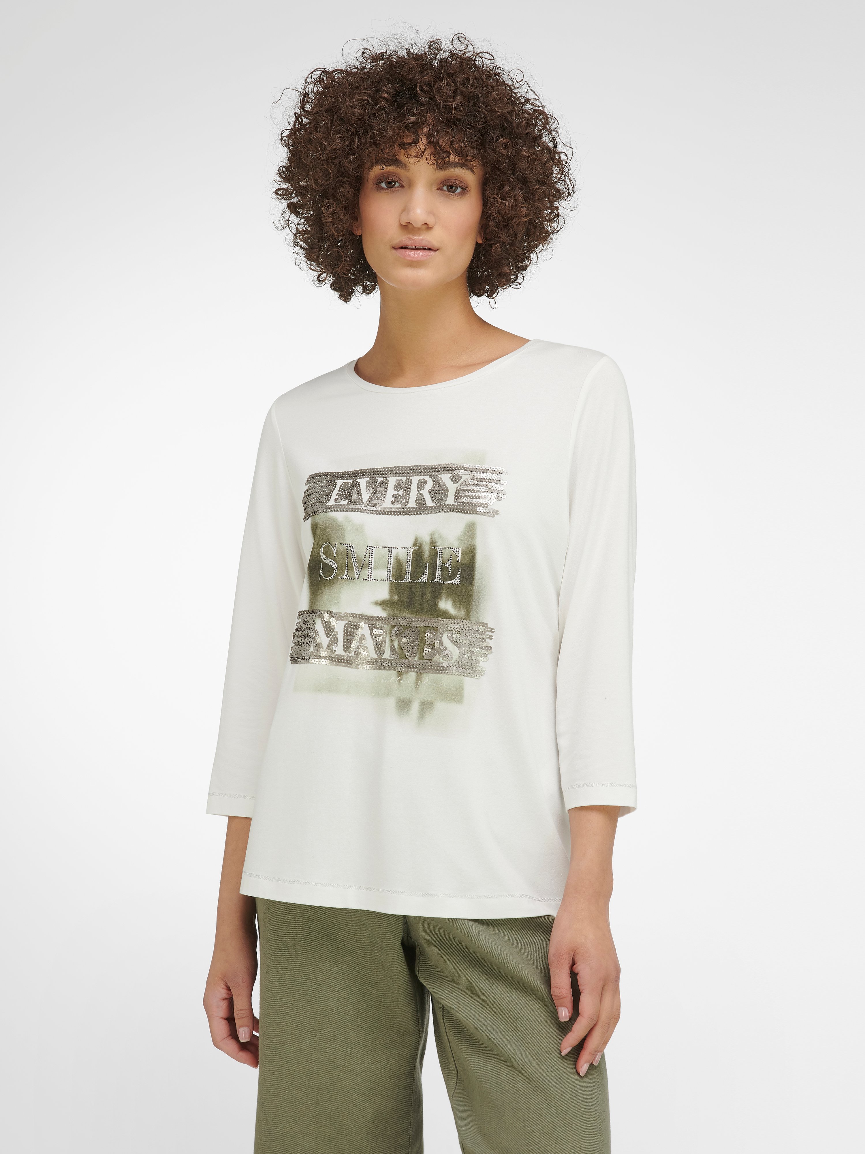 Rundhals-Shirt mit 3/4-Arm