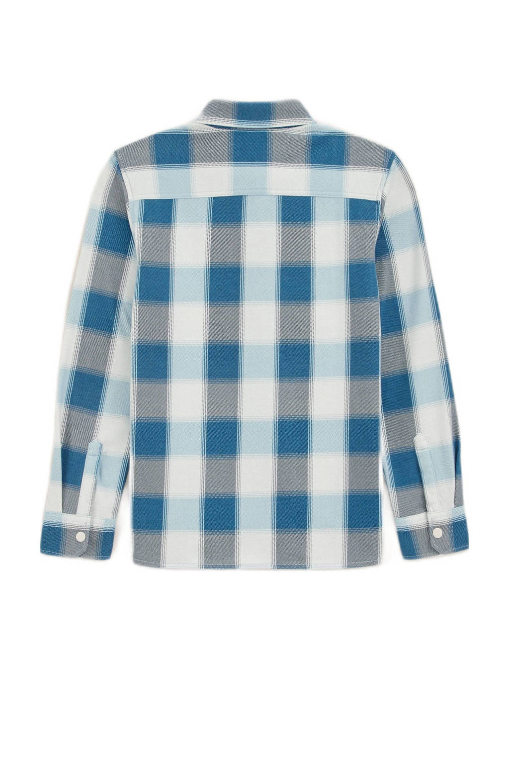 WE Fashion geruit overhemd blauw/wit/grijs