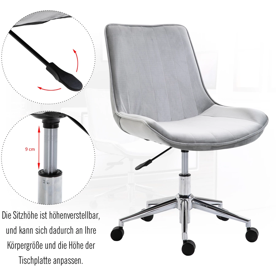 HOMCOM Drehstuhl im Retro-Stil grau