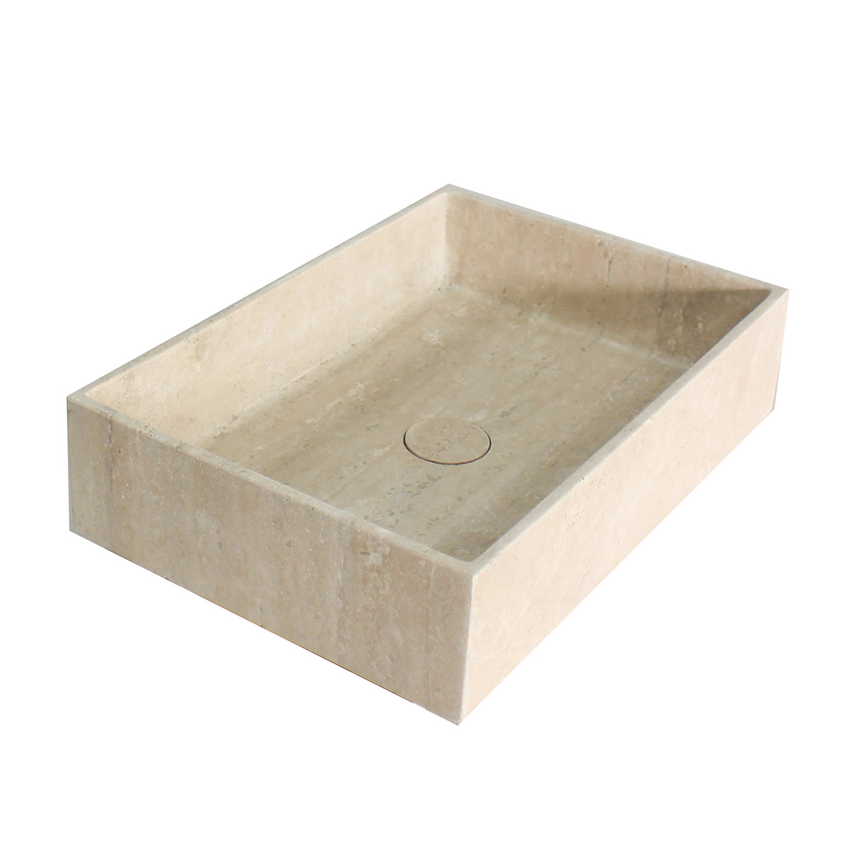 Saniclear White Travertin marmer waskom rechthoekig 50x35cm