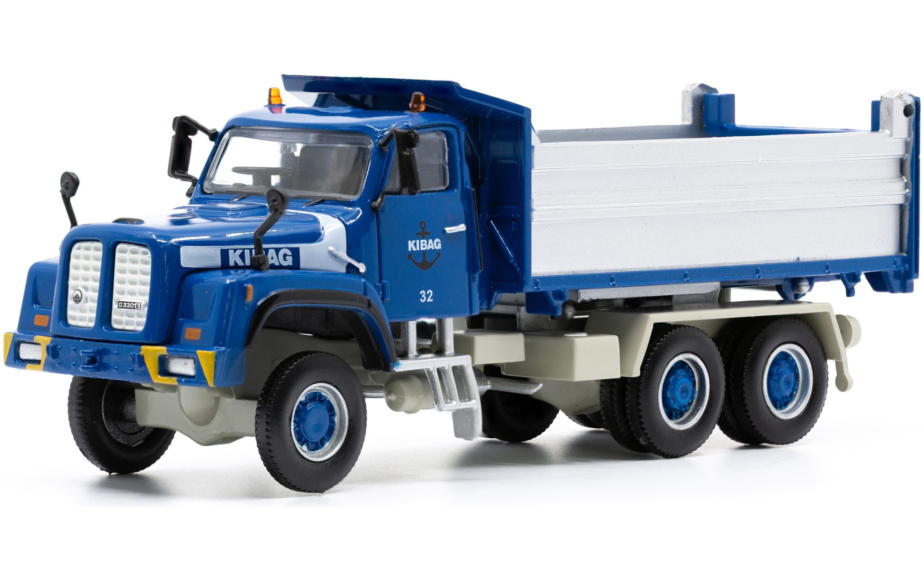 LKW Saurer D330N 6 x 6 Kipper KIBAG blau 1:87H0 Lastwagen Modell