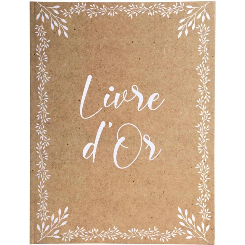 Livre d'or 100 pages tranche or 27 x 22 cm Kraft