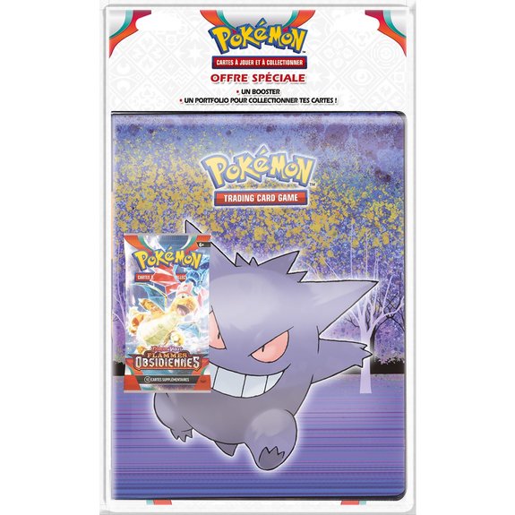 Pack cahier range cartes et boosters Pokemon Ecarlate et Violet – Flammes Obsidiennes