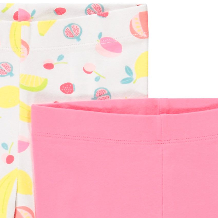 Lot de 4 leggings courts fantaisies pour enfant fille - Blanc