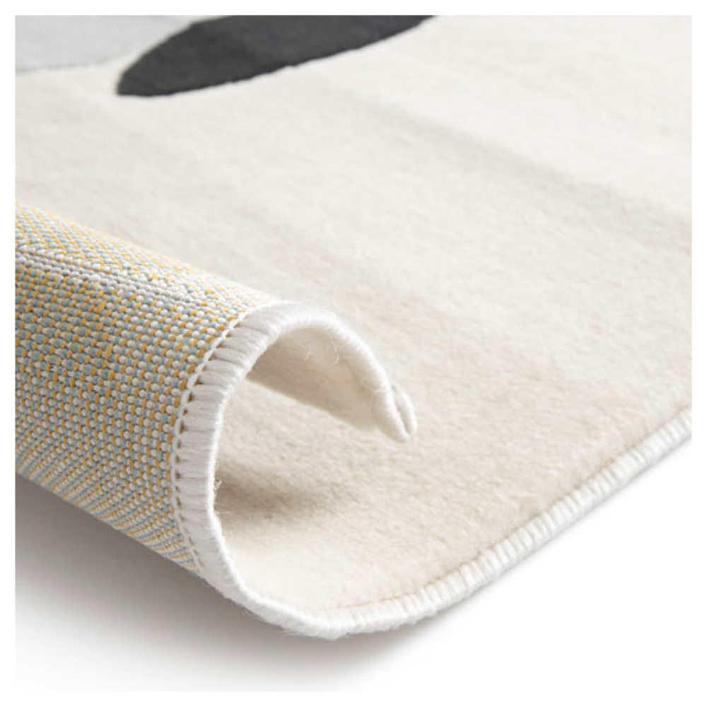Tapis chambre d'enfant - chouette arya - crème et motifs colorés - 80 x 150 cm