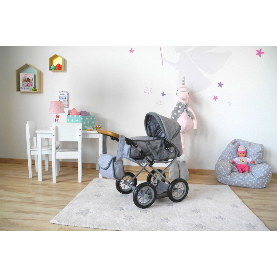 knorr toys® Puppenwagen Ruby - stone brown grau