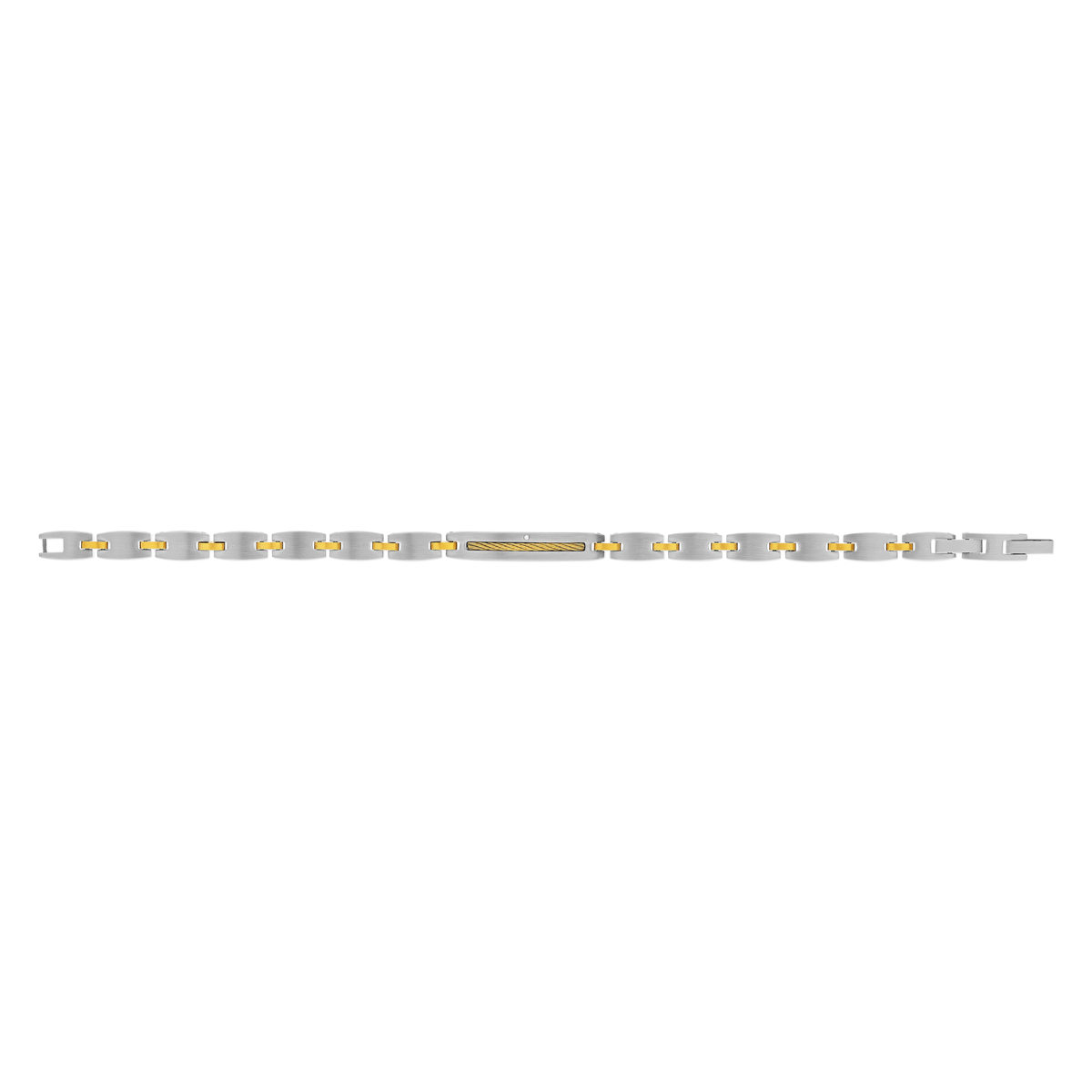 Bracelet acier bicolore doré jaune 21 cm