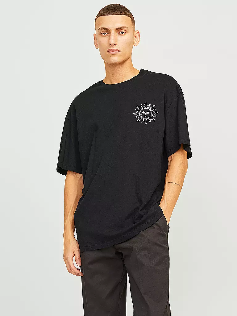JACK & JONES T-Shirt JJMYSTIC schwarz