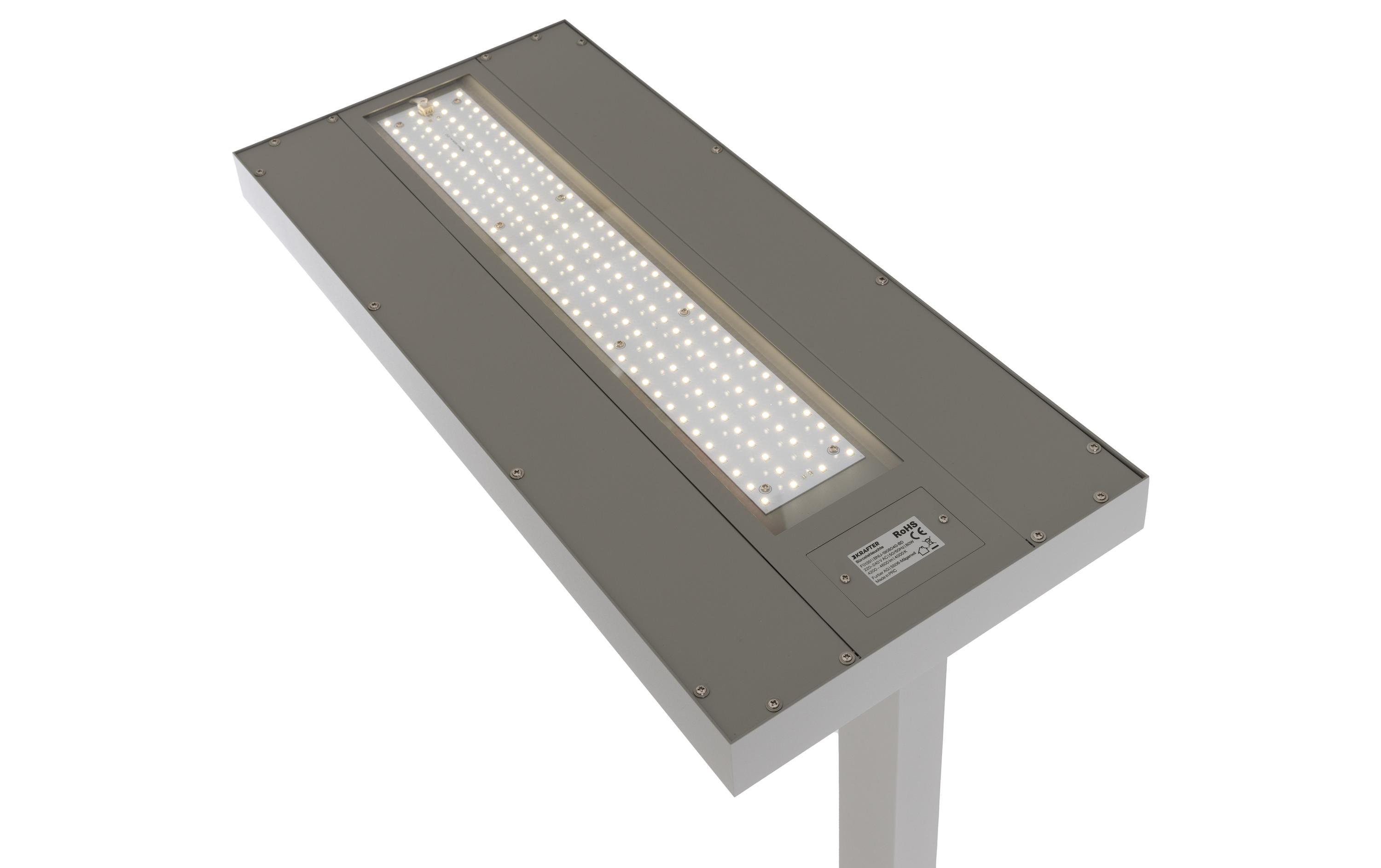 Bürostehleuchte LED 80 W, Grau<br>Dimmbare Stehleuchte für Boden- und Deckenbeleuchtung