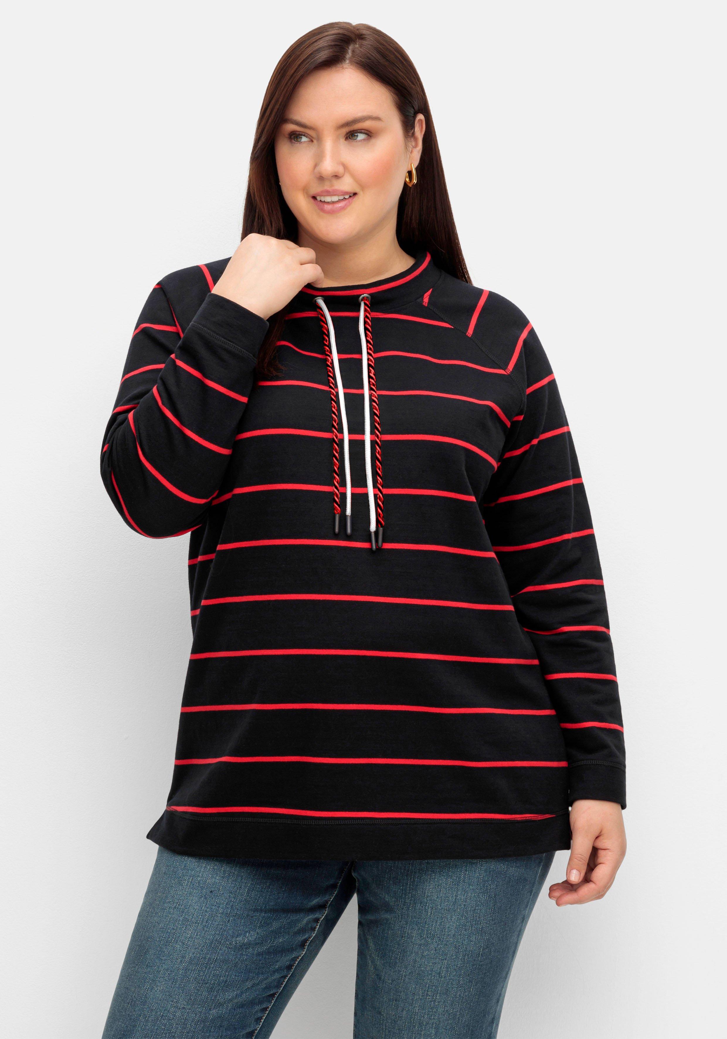 Gestreiftes Sweatshirt mit Stehkragen