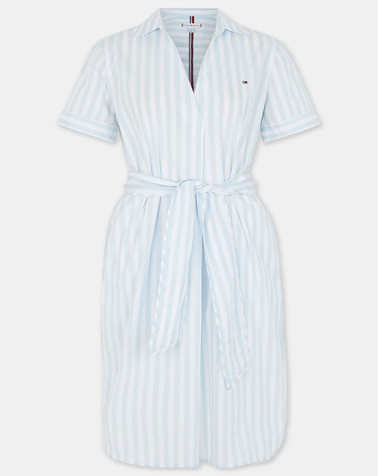Tommy Hilfiger Robe chemise en popeline cot à rayures bleu/blanc