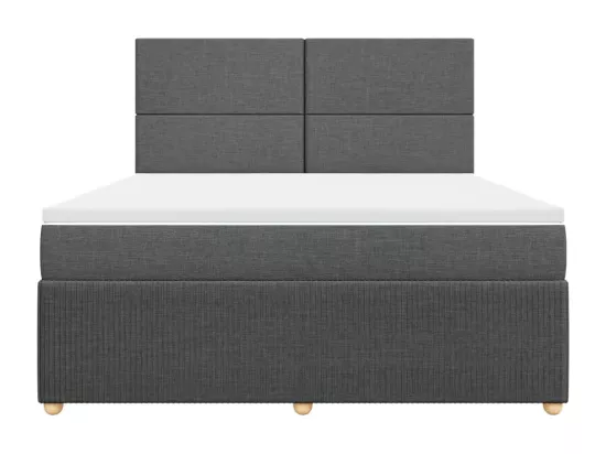 Sommier à lattes de lit avec matelas Gris foncé 180x200cm Tissu