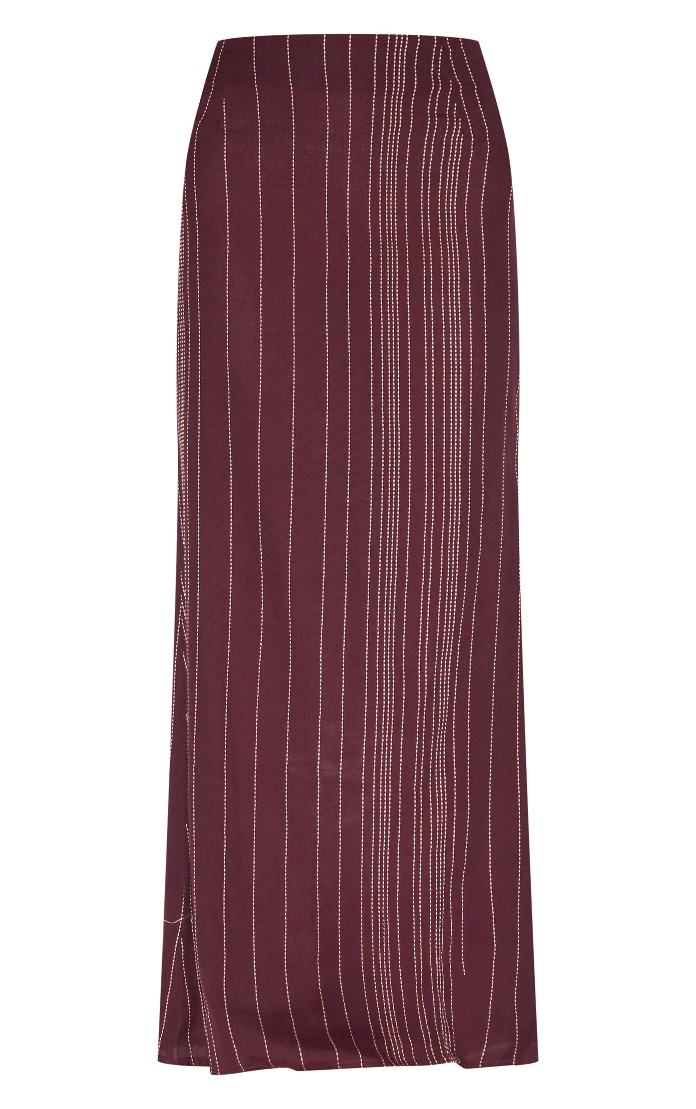 Marron Foncé Jupe Longue Tissée