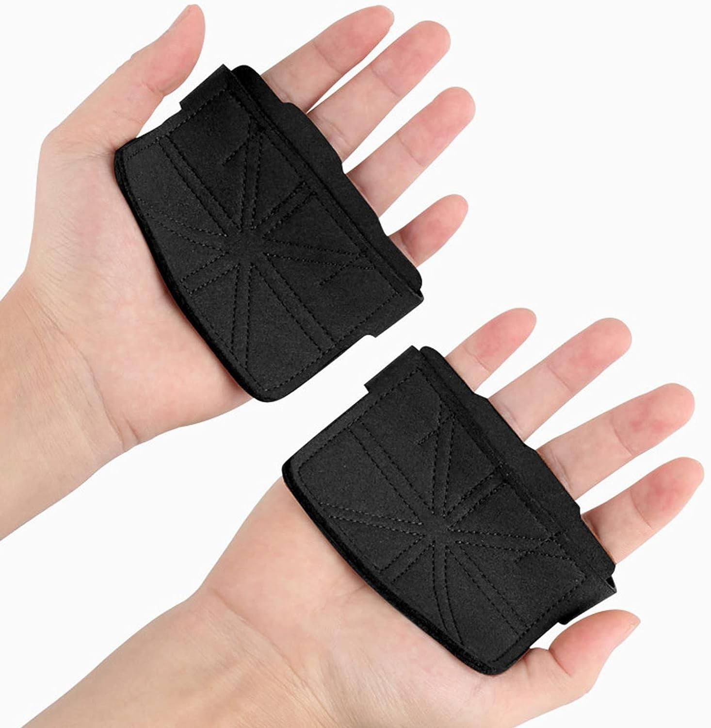 (1 Paar) Leder Fitness Griffpolster Hand Grip Pads für Crosstraining / Klimmzüge / Krafttraining / Bodybuilding / Gewichtheben - Schwarz