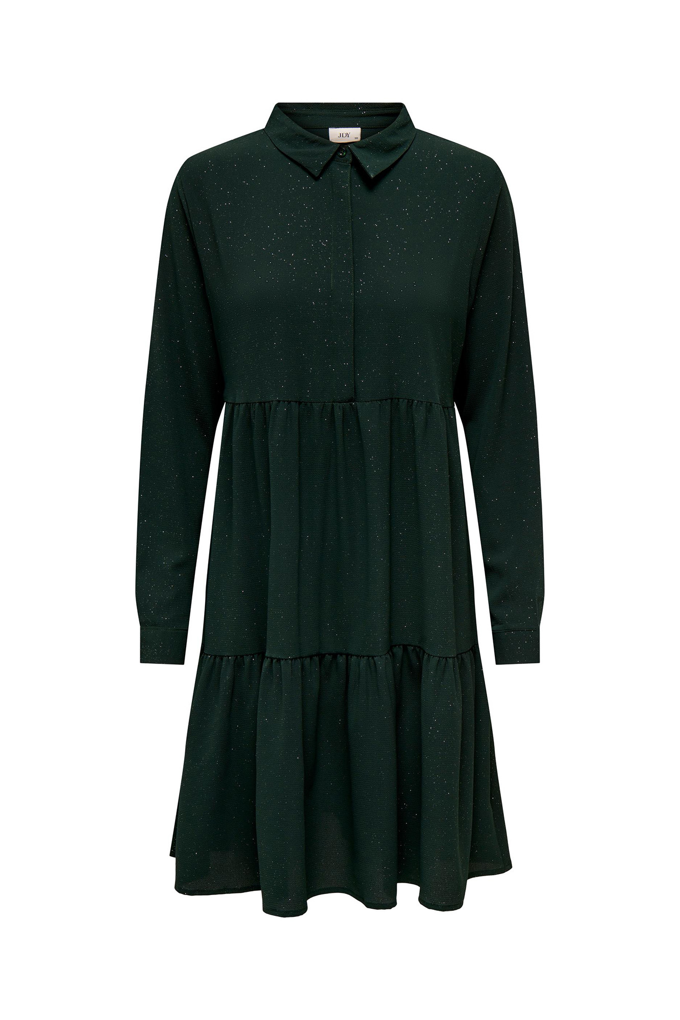 Vestido curto brilhante estilo camisa