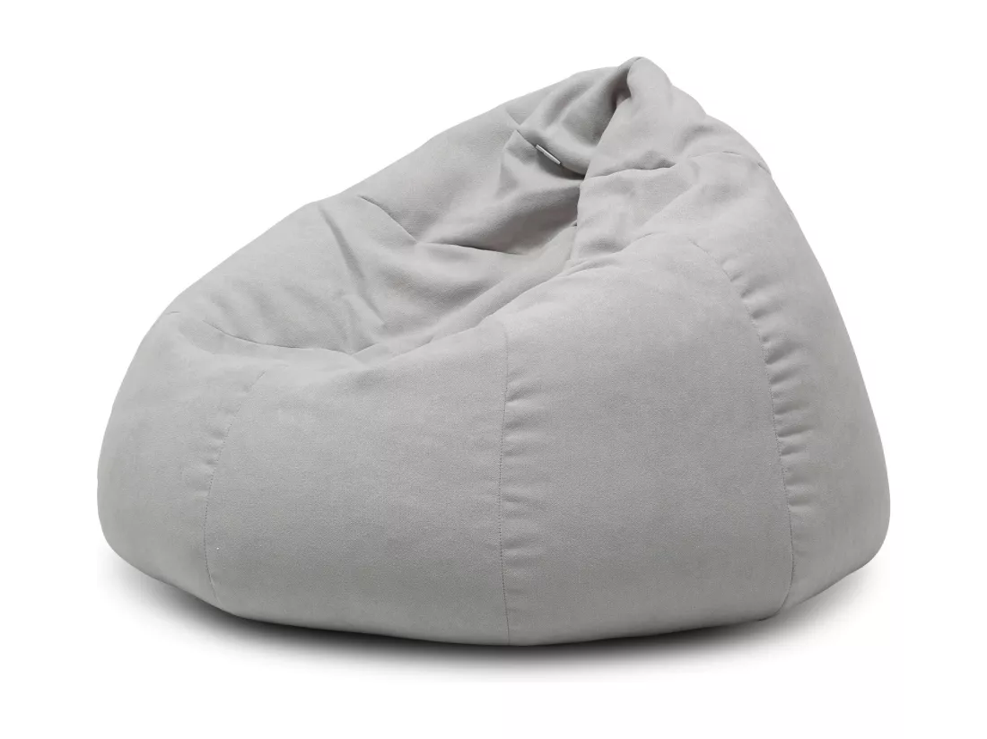 Pouf poire en tissu Komo-Couleur Gris clair
