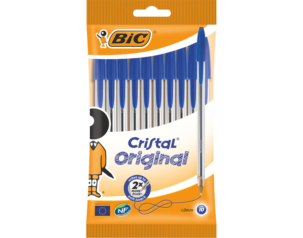 ESFEROGRÁFICA CRISTAL BIC AZUL 10 UNIDADES
