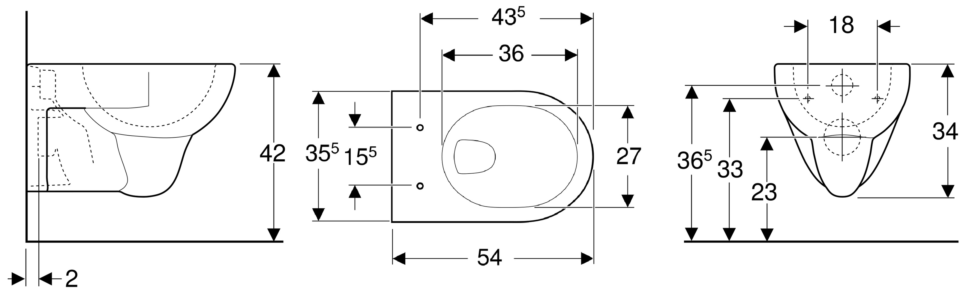 Geberit 300 Basic 22 hangend toilet met KeraTect wit glans