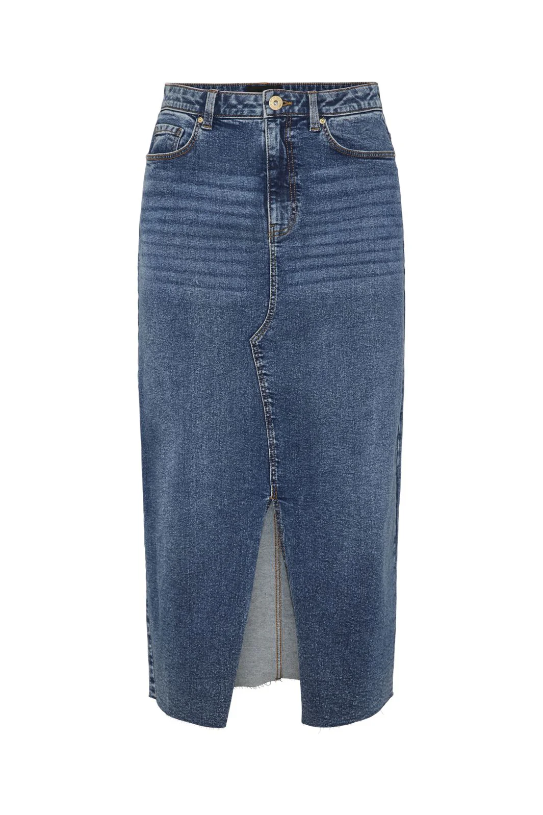 Pieces Pcjessie Denim Midi Skirt 4359605 medium blue denim
