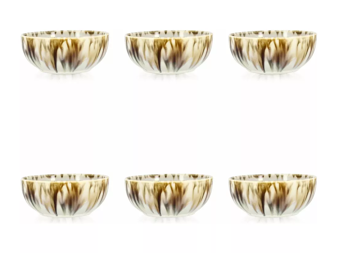 Novastyl - Lot 6 Coupelles Maka En Porcelaine 12cm