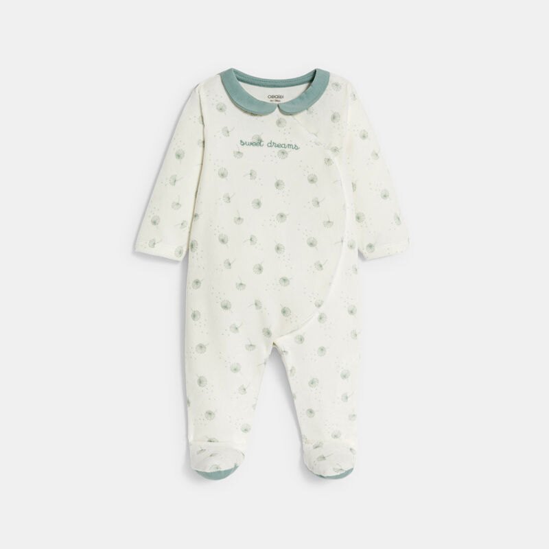 Dors-bien velours pissenlit vert bébé fille Vert