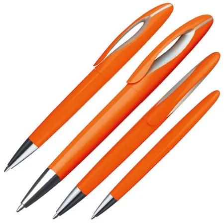 Easy Gifts Dreh-Kugelschreiber aus Kunststoff, orange, 10 Stück