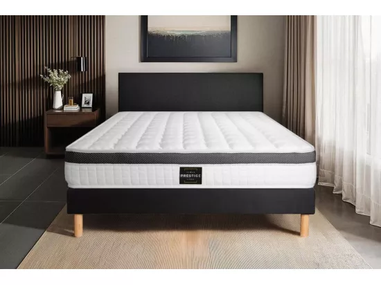 Ensemble Supérieur 140x200 Mémoire de forme 3 zones sommier noir