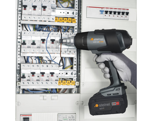 Steinel accu-heteluchtblazer mobiele warmte MH5, CAS-compatibel, incl. 8 Ah accu en oplader