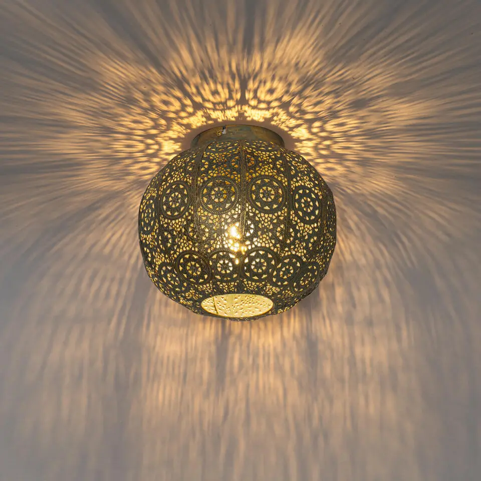 Qazqa plafondlampen baloo groen e27