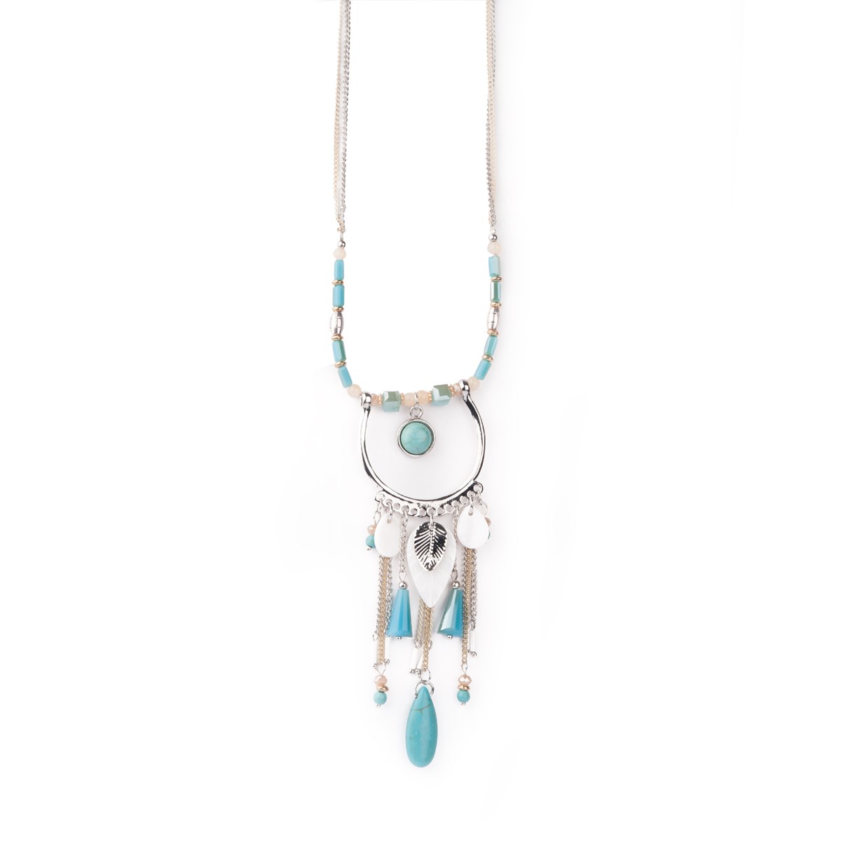 Collier bohème et ethnique turquoise - Amarkande