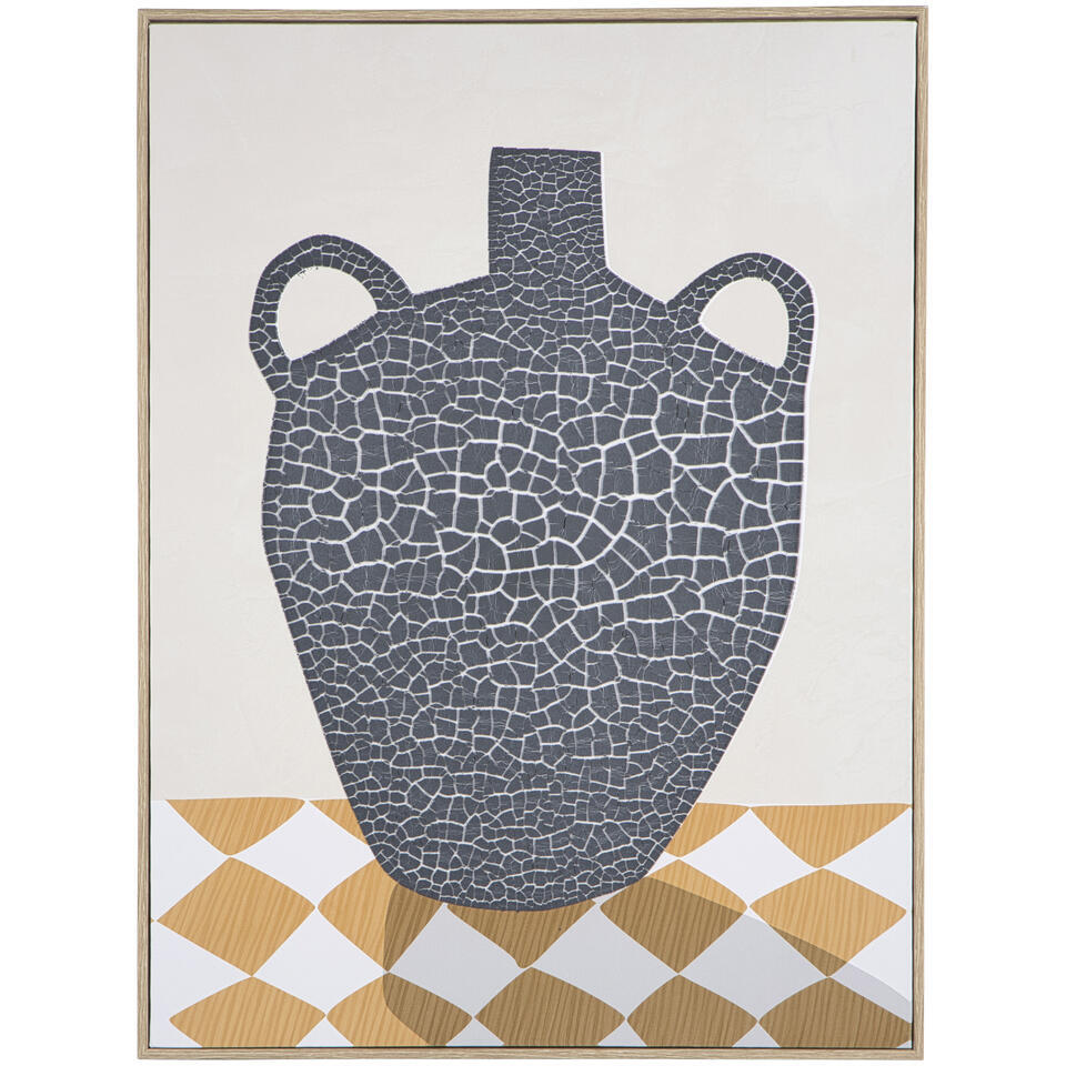 Schilderij Vase off-white MDF - 60x45 cm