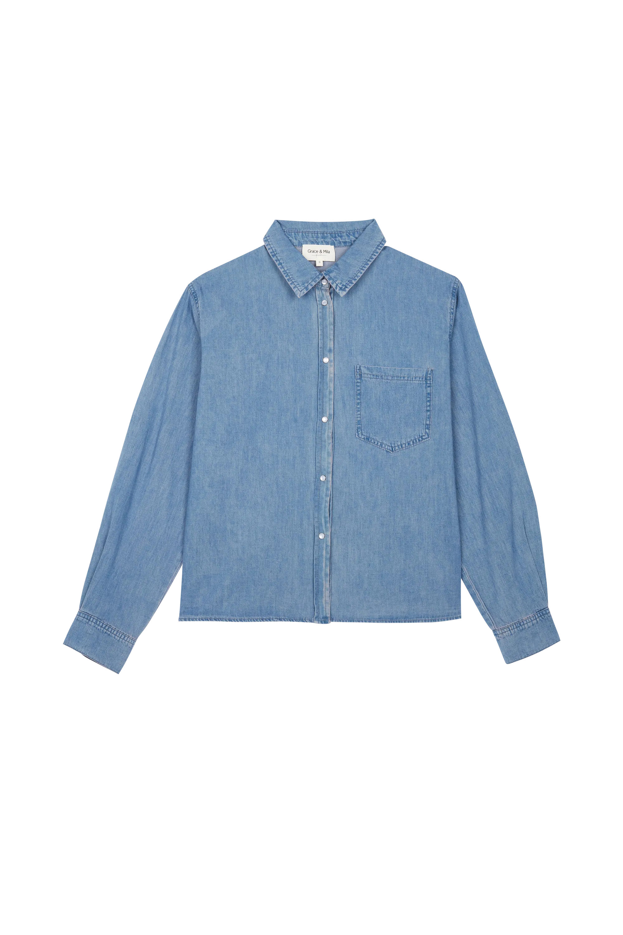 GRACE ET MILA Chemise en jean GUETTY Bleu