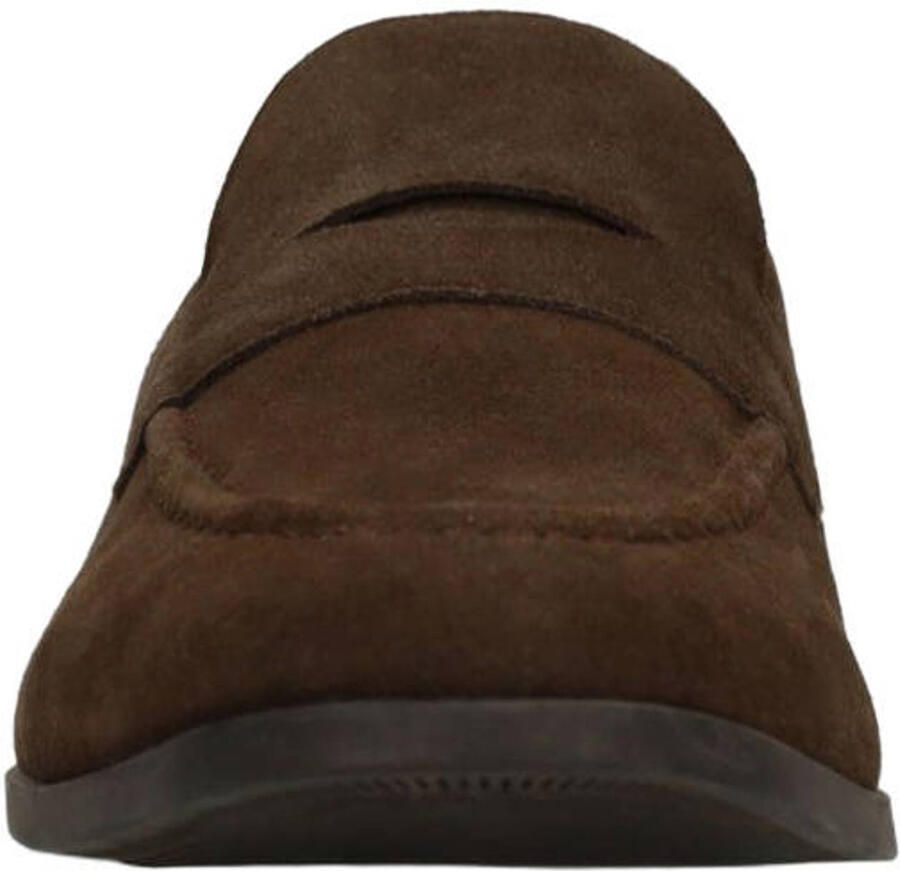 Manfield Heren Donkerbruine suède loafers