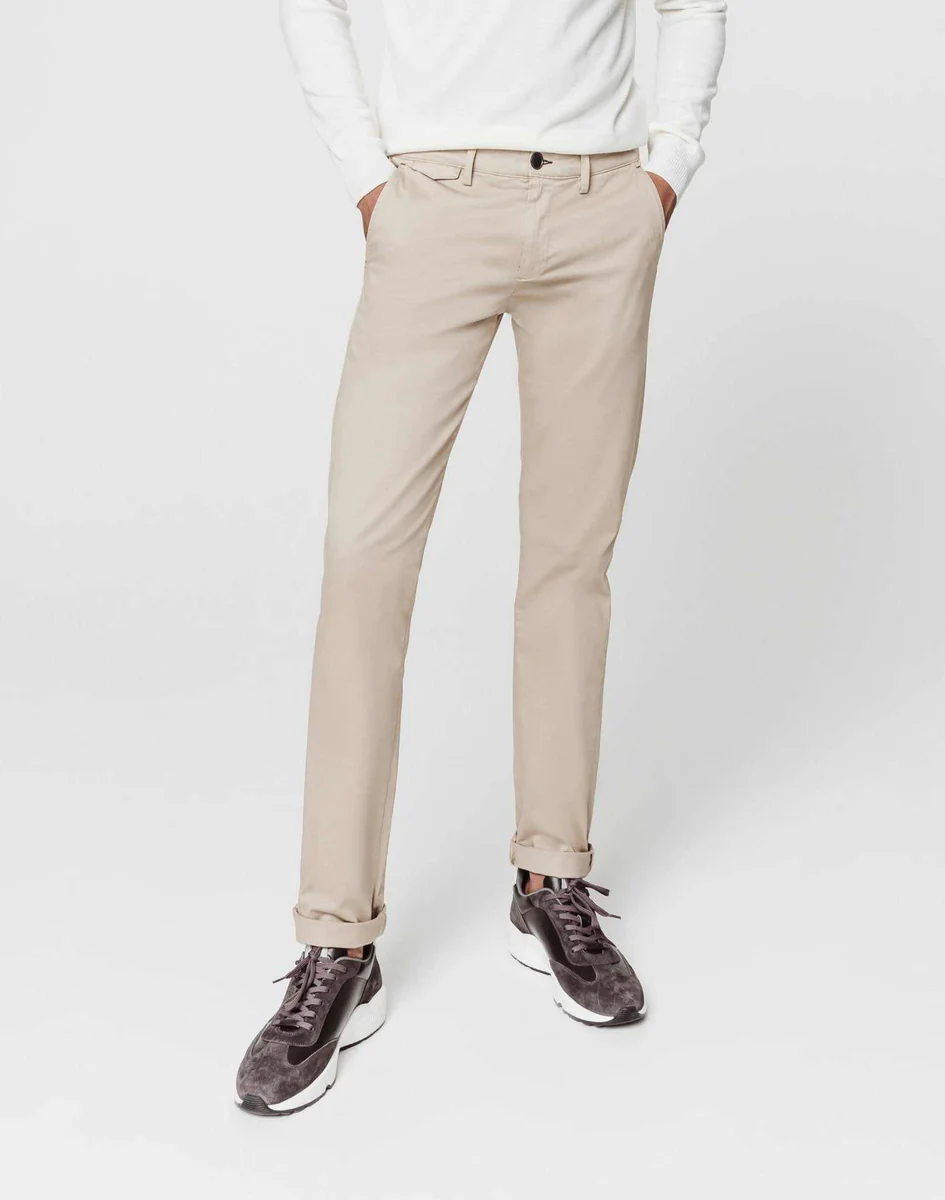 Chino satin beige clair
