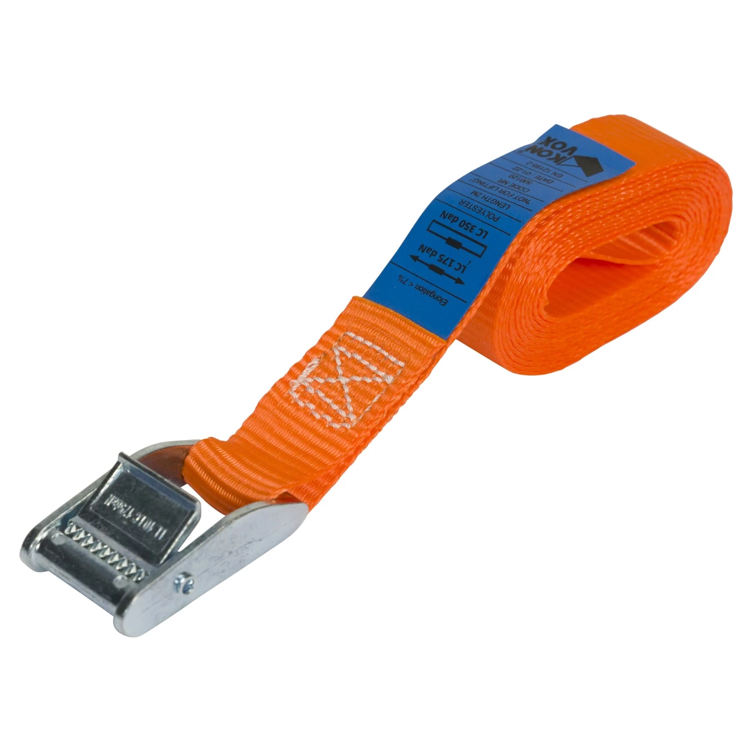 Konvox LAZE1400-3009 Spanband eindloos met klemgesp - 2m x 25mm - LC175/350 - Oranje
