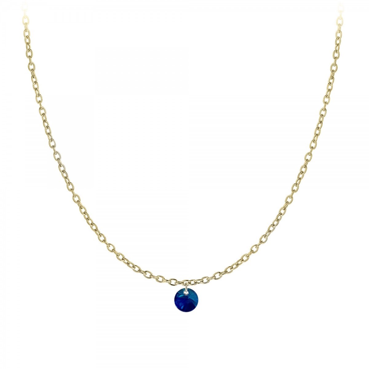 Chaine maille forçat et cristal SC Crystal