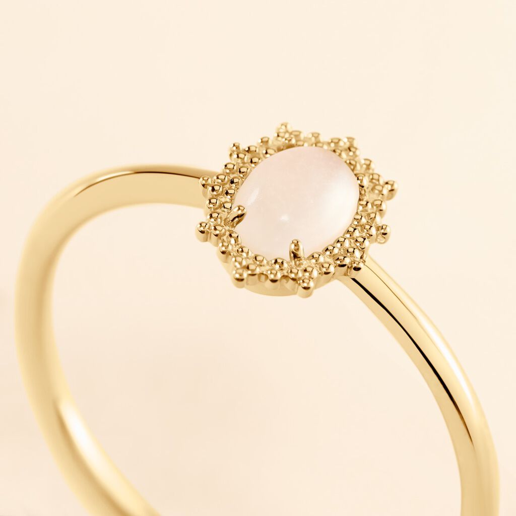 Bague Vintage Love Plaqué Or Jaune Pierre De Lune
