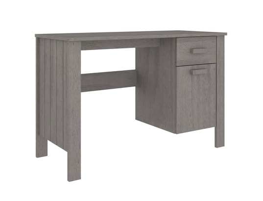 VIDAXL - Bureau gris clair 113x50x75 cm bois massif de pin