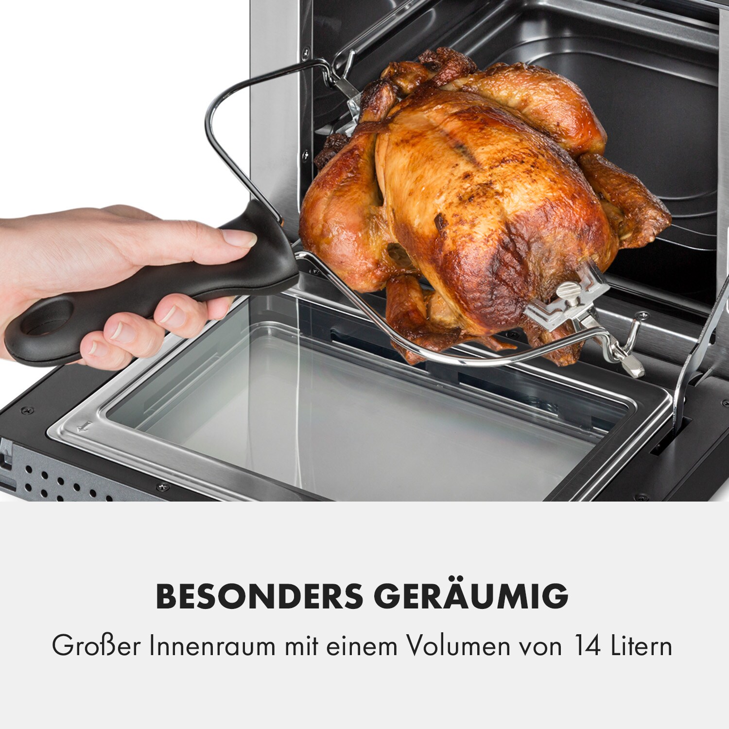 AeroVital Cube Chef Heißluftfritteuse1700 W 14 Liter 16 Programme Ober- und Unterhitze