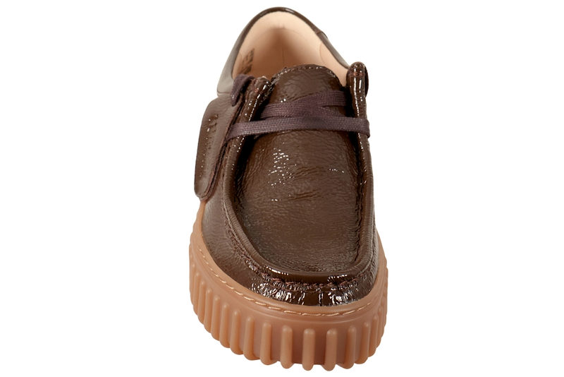 CLARKS TORHILL BEE DARK BROWN PATENT SHOE