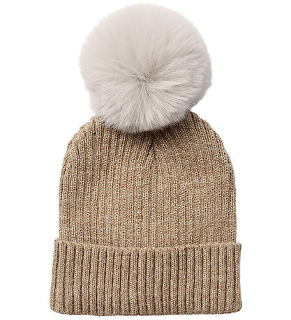 Petit by Sofie Schnoor Mütze - Rib - Strick - Camel m. Glitzer/K