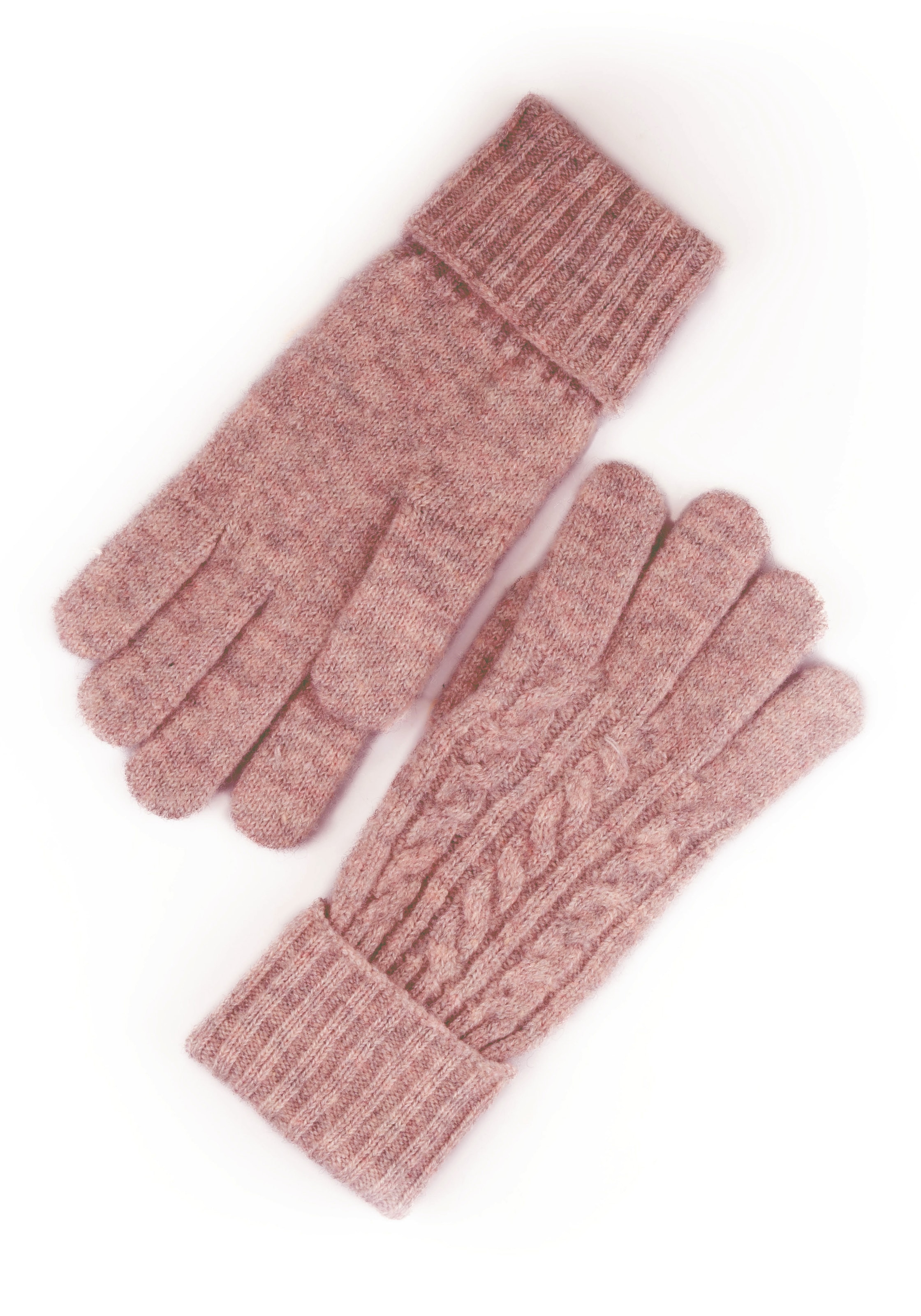 Capelli New York Strickhandschuhe 1 Paar,  mit Zopfstrickmuster, Feinstrick, breiter Umschlag, wärmend