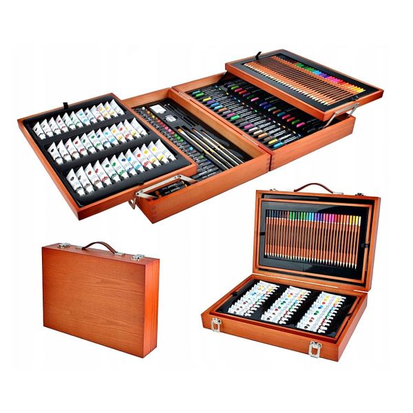 Mala de Pintura Profissional 174 Peças Castanha