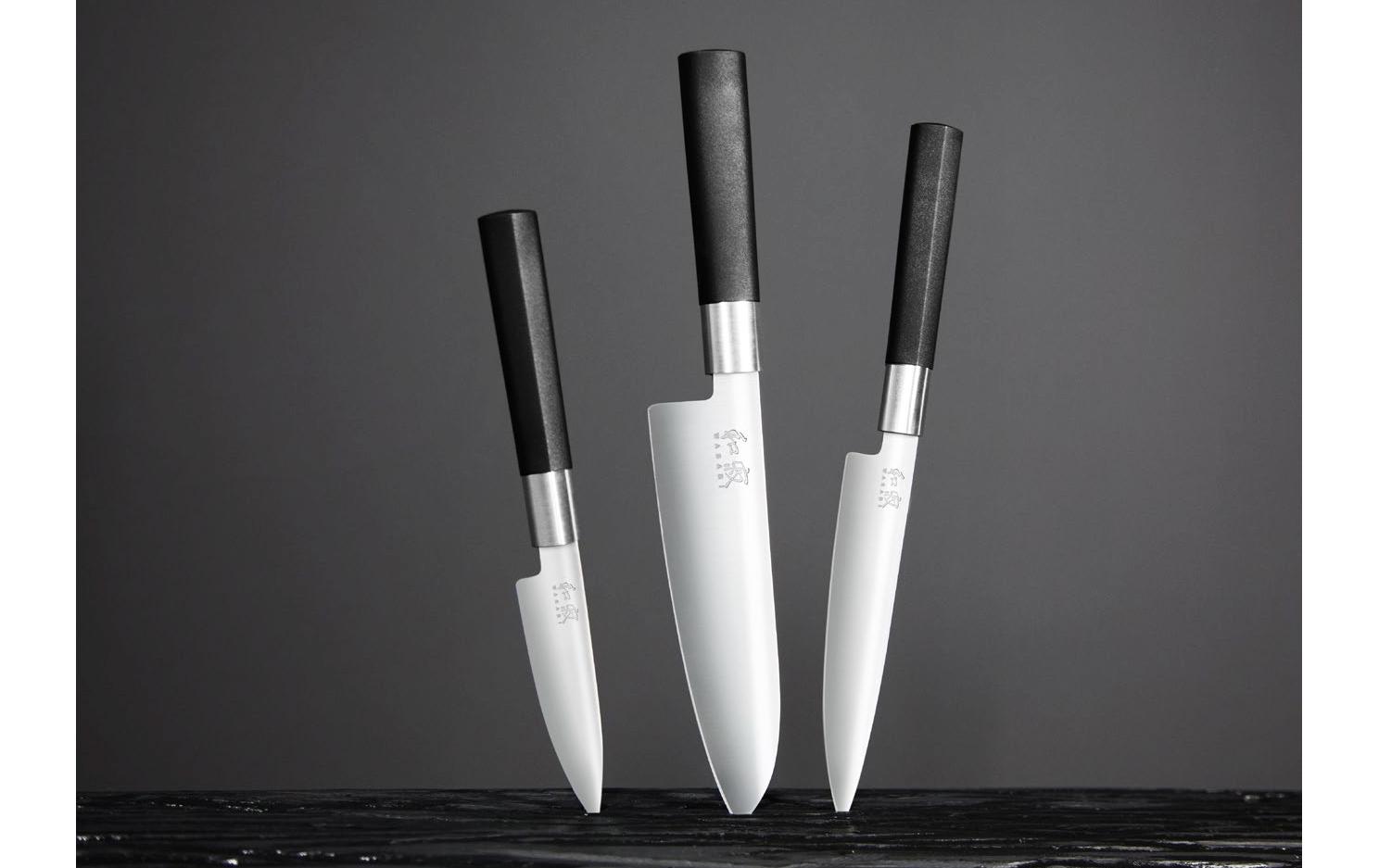 Kochmesser Wasabi 3 tlg. Schwarz<br>Messerset aus Edelstahl