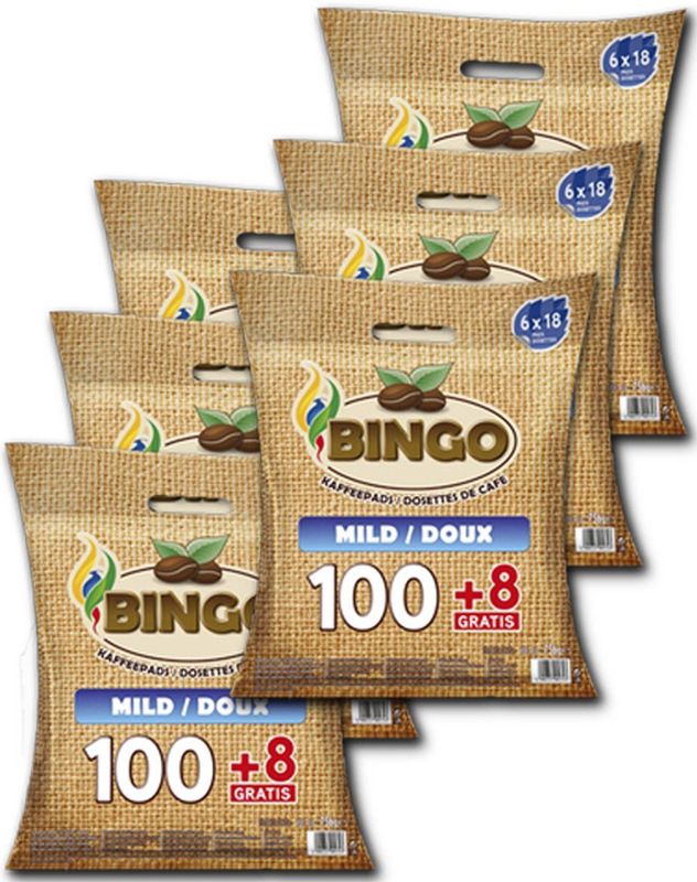 Bingo Mild Koffiepads - 6 x 108 Pads