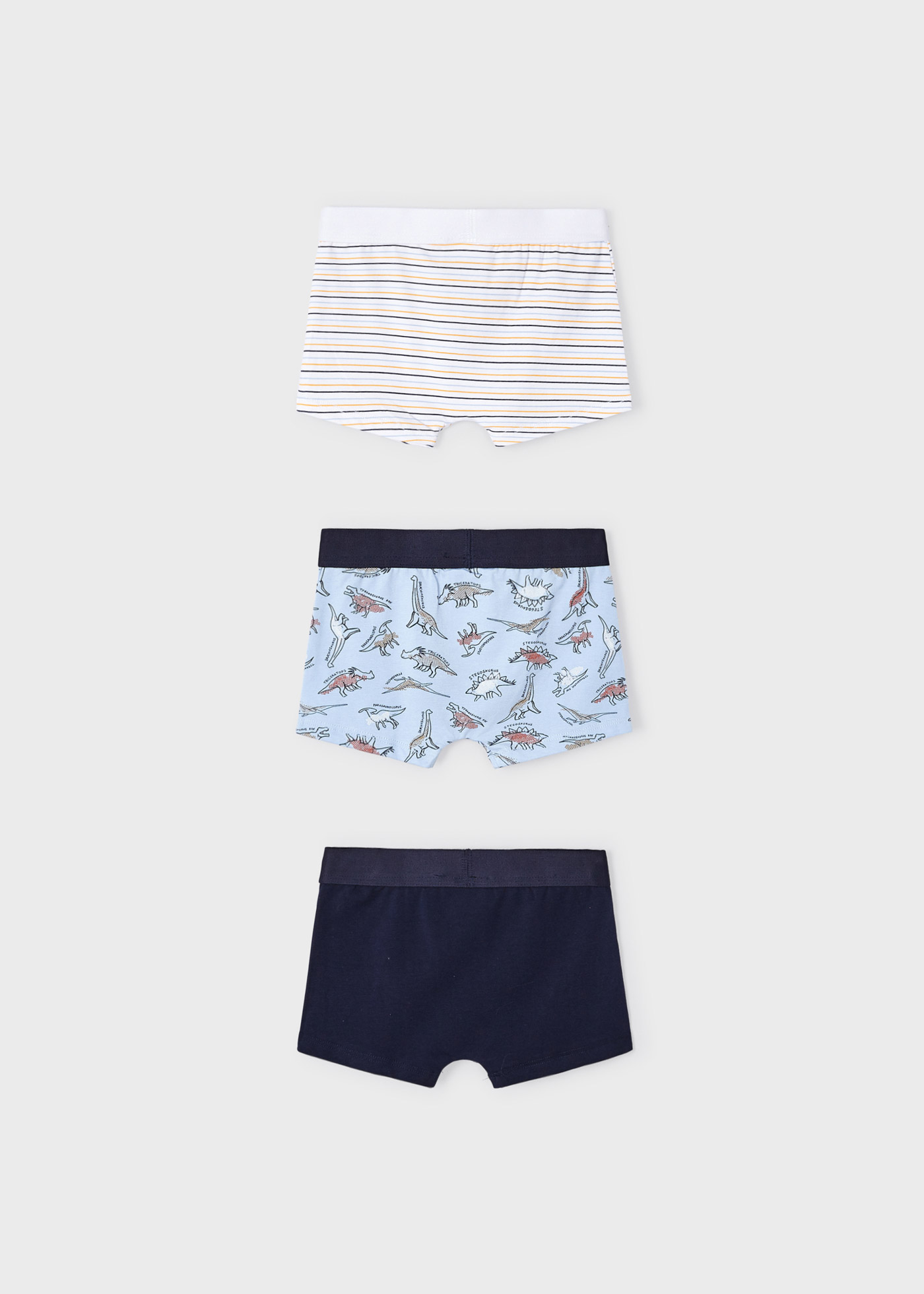 Pacote com 3 cuecas boxer estampadas de algodão para meninos
