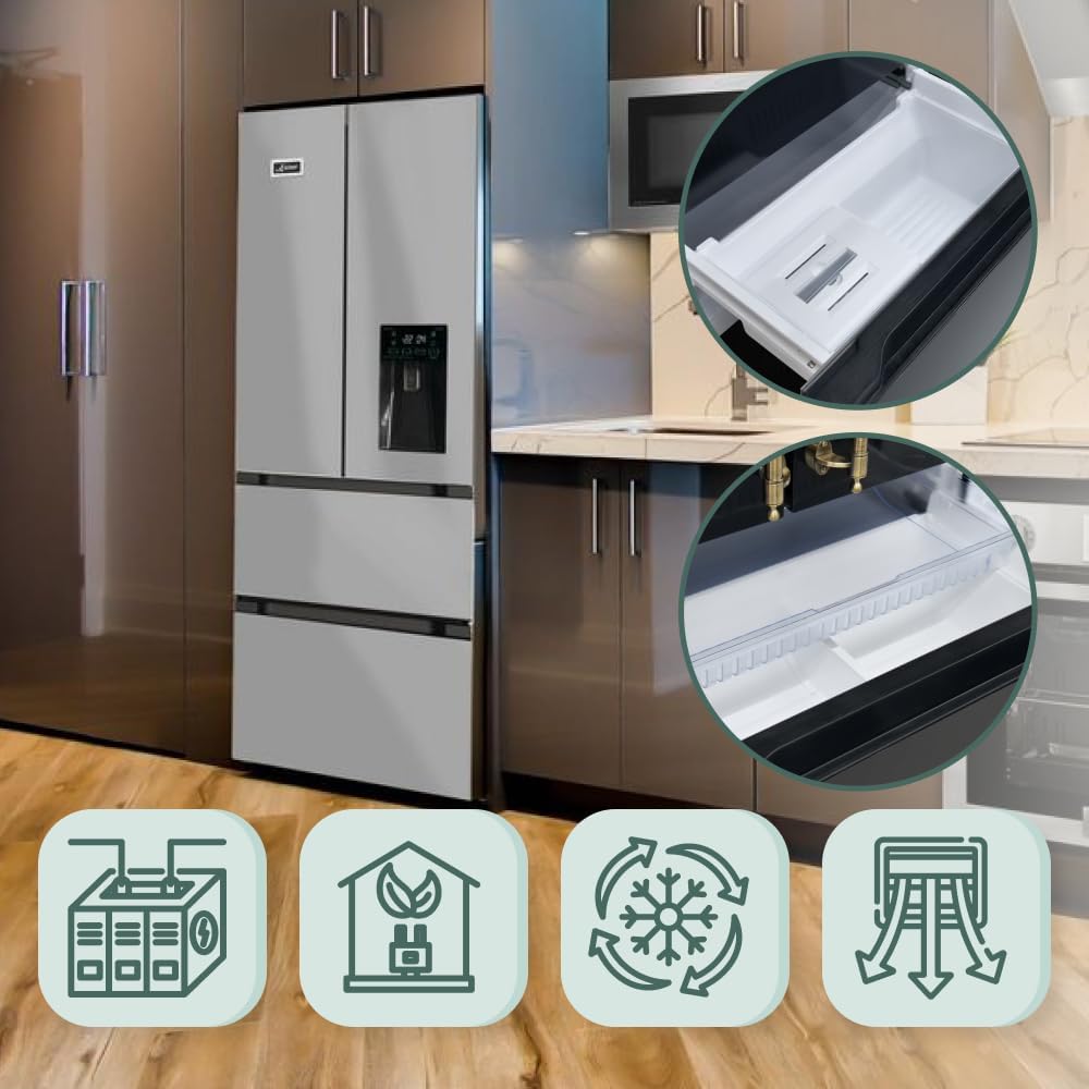 Kaiser Side-by-Side Kühlschrank KS 80420 R Kühl-Gefrierkombination Edelstahl mit Anti-Touch-Effekt | 1 Inverter | No Frost | Cloud Fresh | Wasserspender | IceMaker | VitaminPLUS | Super Frost | 506 L