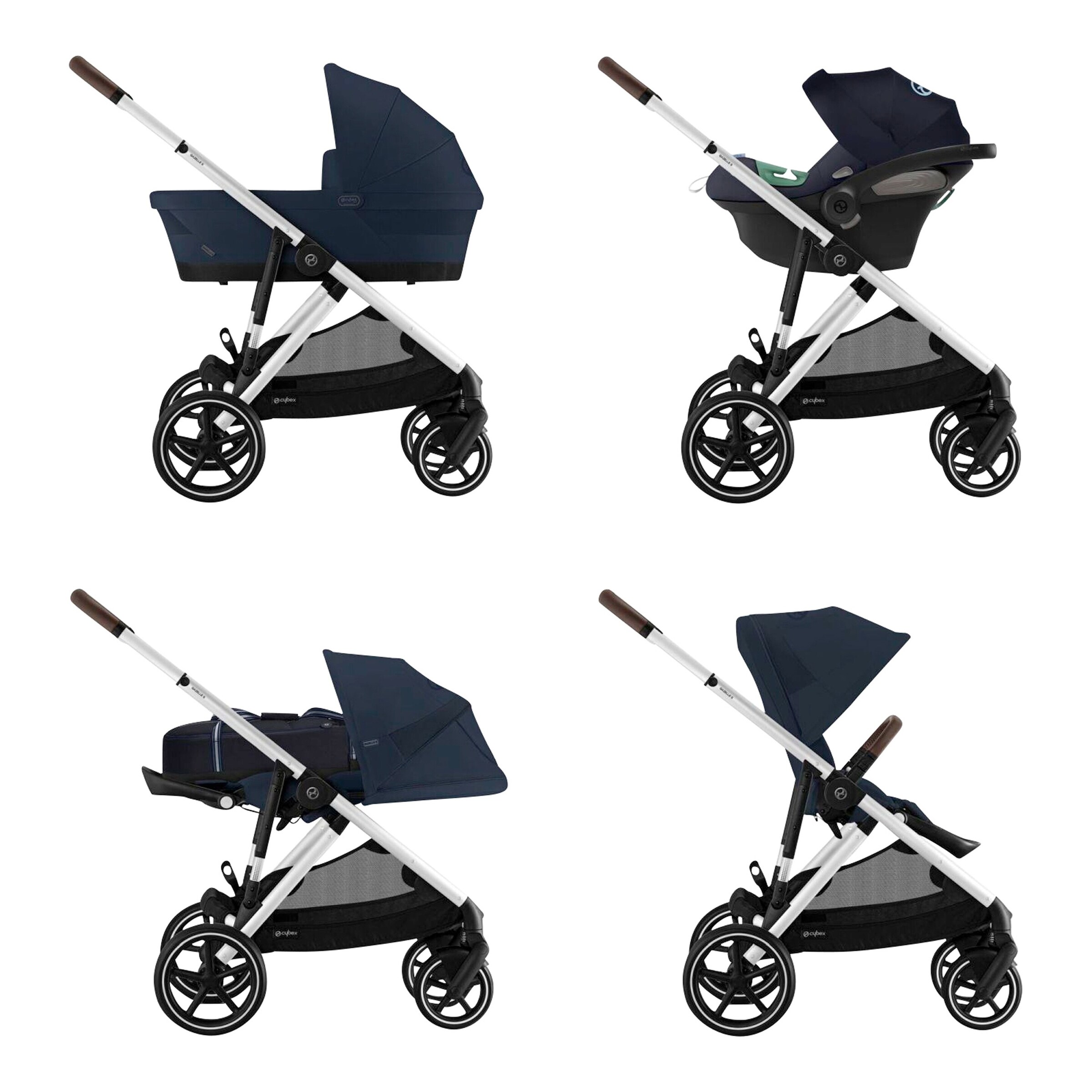 Cybex - GOLD Kinderwagen Gazelle S silver / ocean blue